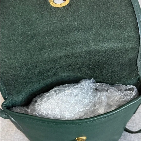 Coach 90s vintage green Leather Crossbody Bag K4B 9919 - Picture 5 of 15